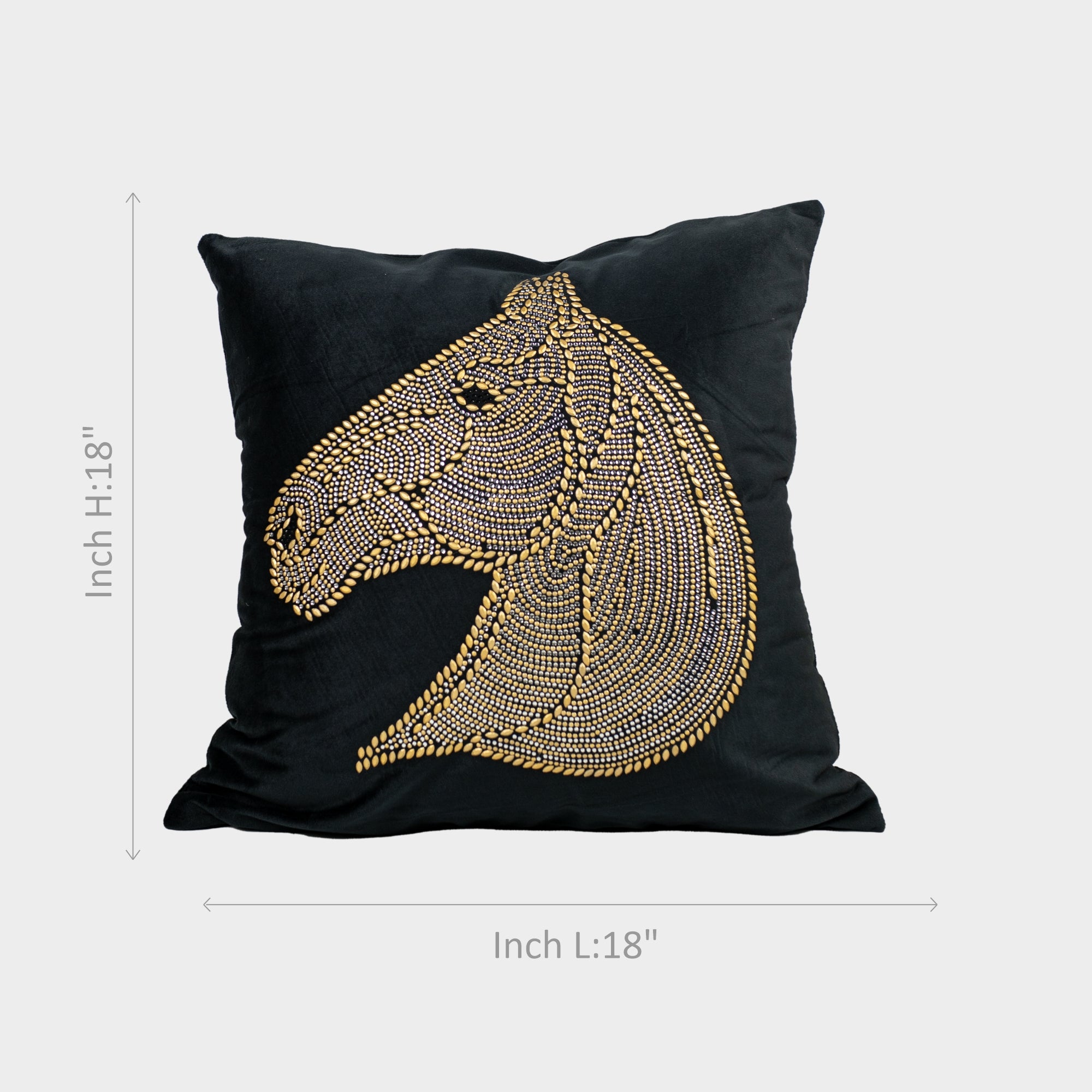  Black Horse Head Cushion