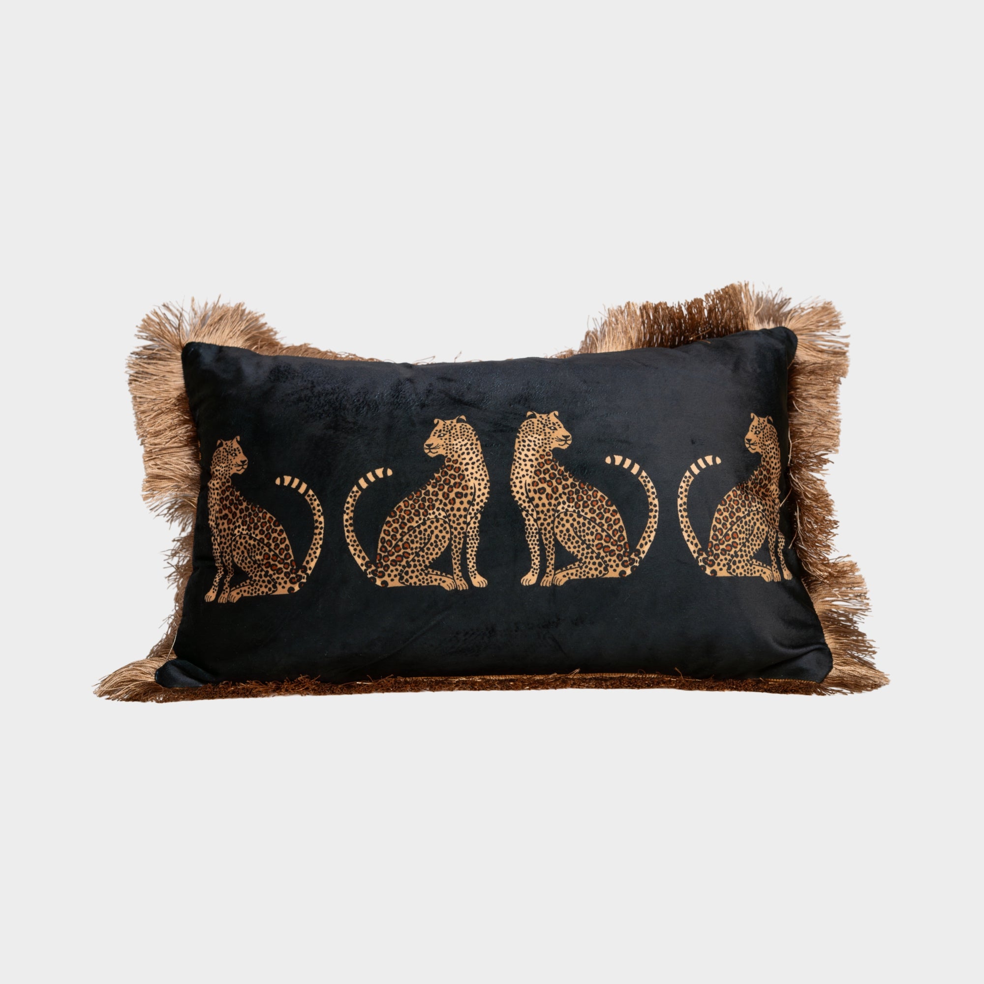 Black Leopard Print Cushion Cover.