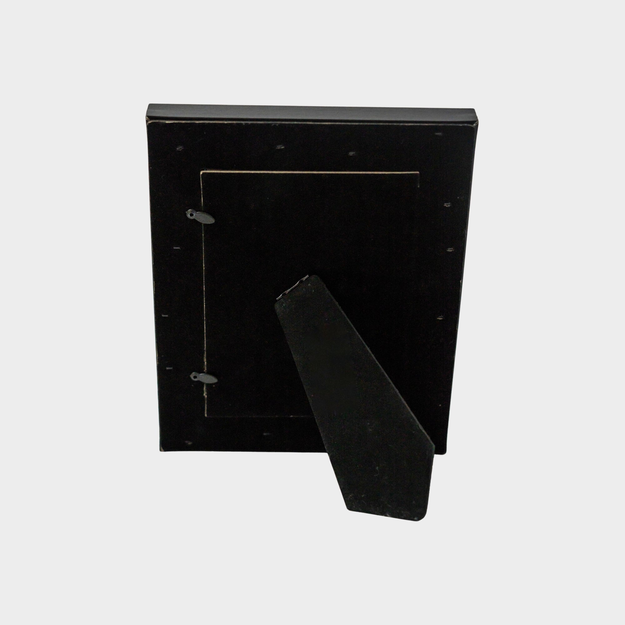 Black Wooden Photo Frame with Mirror-Finish Border.