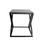 Black and White Square Bone Inlay Side Table.