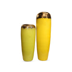 Black and Yellow Bottle Mouth Decorative Floor Vase