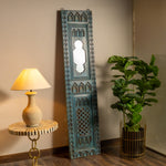 Blue Gothic-Inspired Tall Mirror 