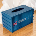 Blue Metal Container Tissue Box