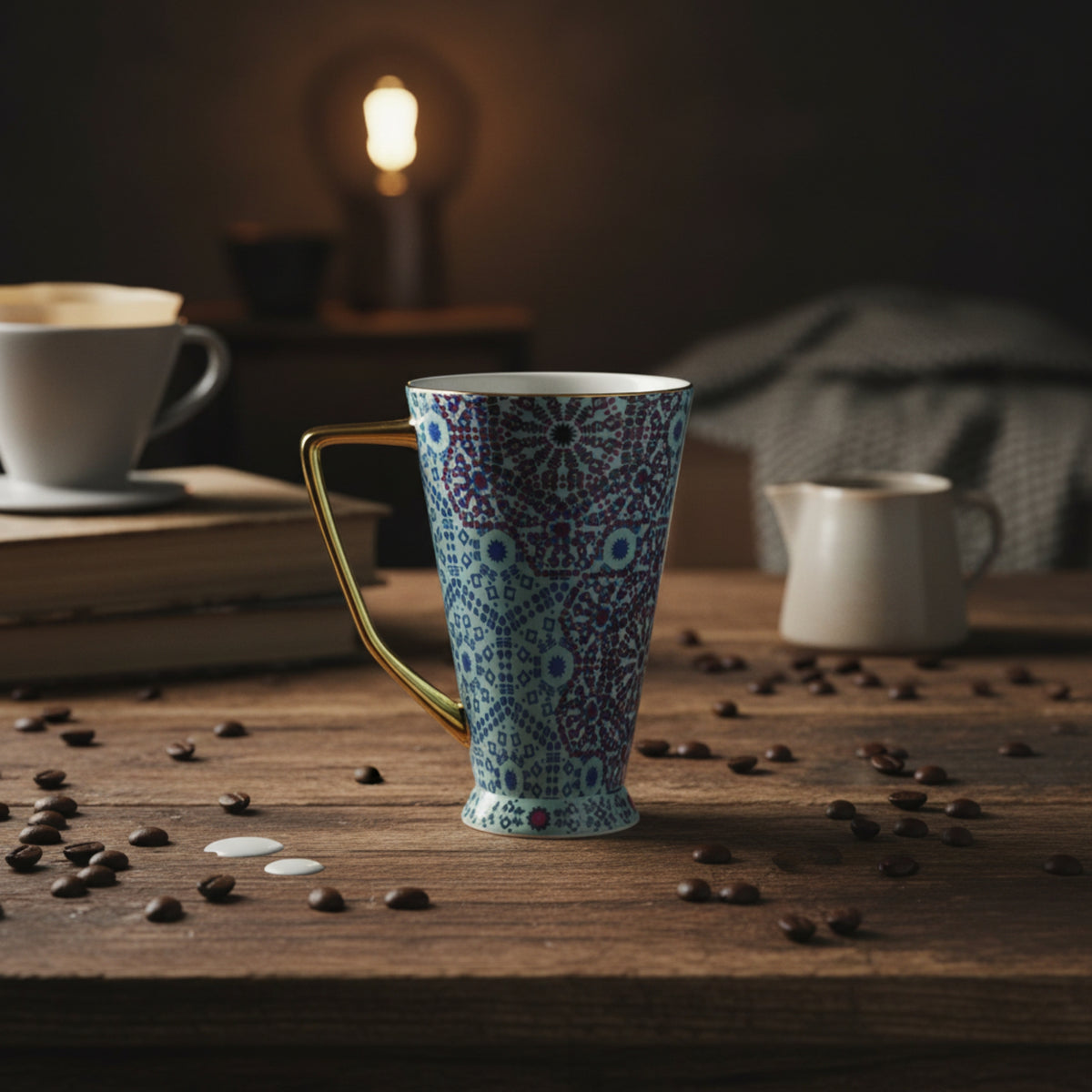 Blue Mosaic Porcelain Mug