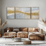 Blue & Gold Abstract Wall Art