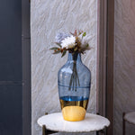 Blue and Gold Glass Vase