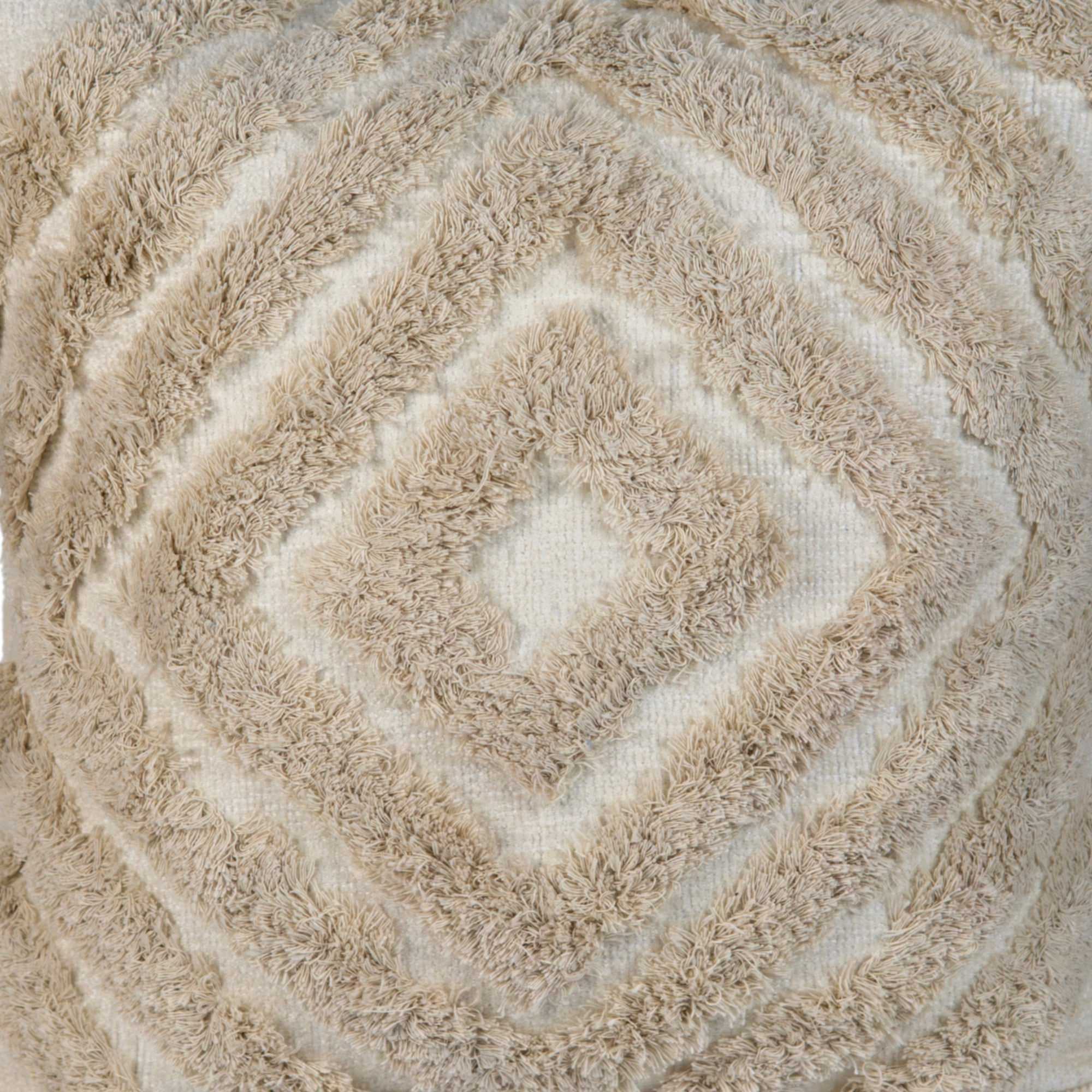 Boho White Cushion Cover with Geometric Design 
