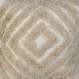 Boho White Cushion Cover with Geometric Design 
