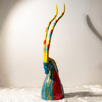 Bold Resin Horned Sculpture – A Contemporary Masterpiece