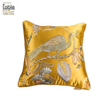 British Garden Botanical Floral and Peacock Print Cushion Cover