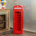 British Telephone Booth Red Metal Bookcase – Solid Metal Showcase