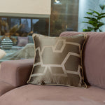 Brown Luxury Geometric Satin Cushion Covers