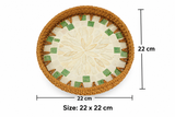Green Mosaic Mother of Pearl Round Tray