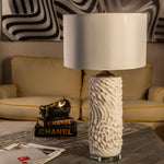 Ceramic Textured White Table Lamp.