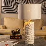 Ceramic Textured White Table Lamp 