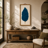 Blue Feather Glass Wall Art