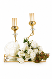 Gold Floral & Candle Decor Set