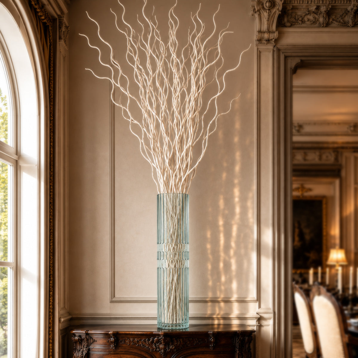 Ribbed Glass  Vase