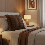 Chocolate Brown Diamond Pattern Cushion Cover