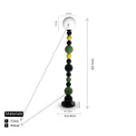 Colorful Metal Balls Floor Lamp with Glass Lampshade.