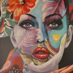 Colourful Painting of woman's face