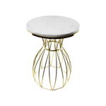 Contemporary Marble & Gold Side Table