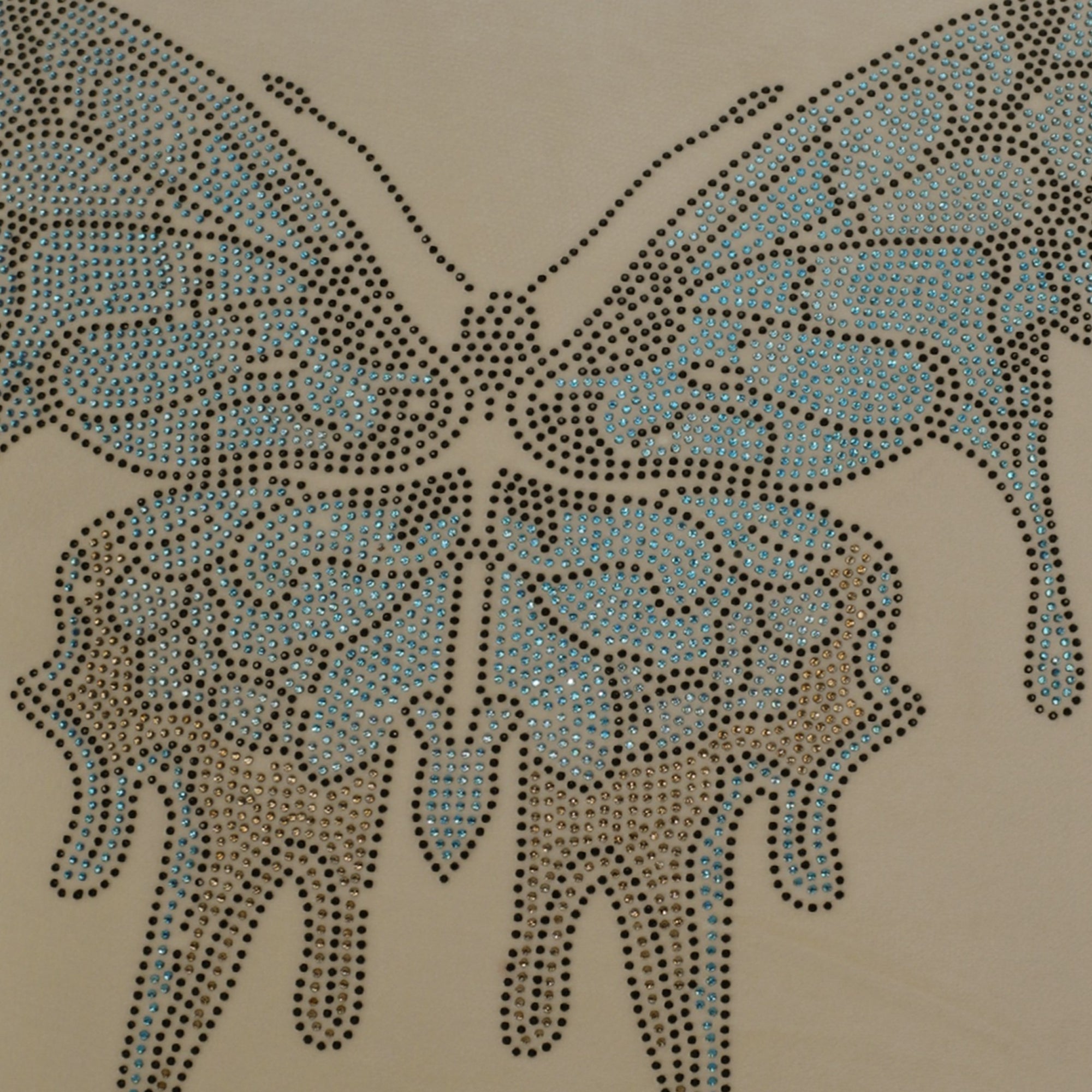 Cream Cushion Cover with Butterfly Design.