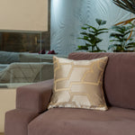 Cream Luxury Geometric Satin Cushion Covers