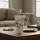 Cream & Pink Floral Porcelain Mug