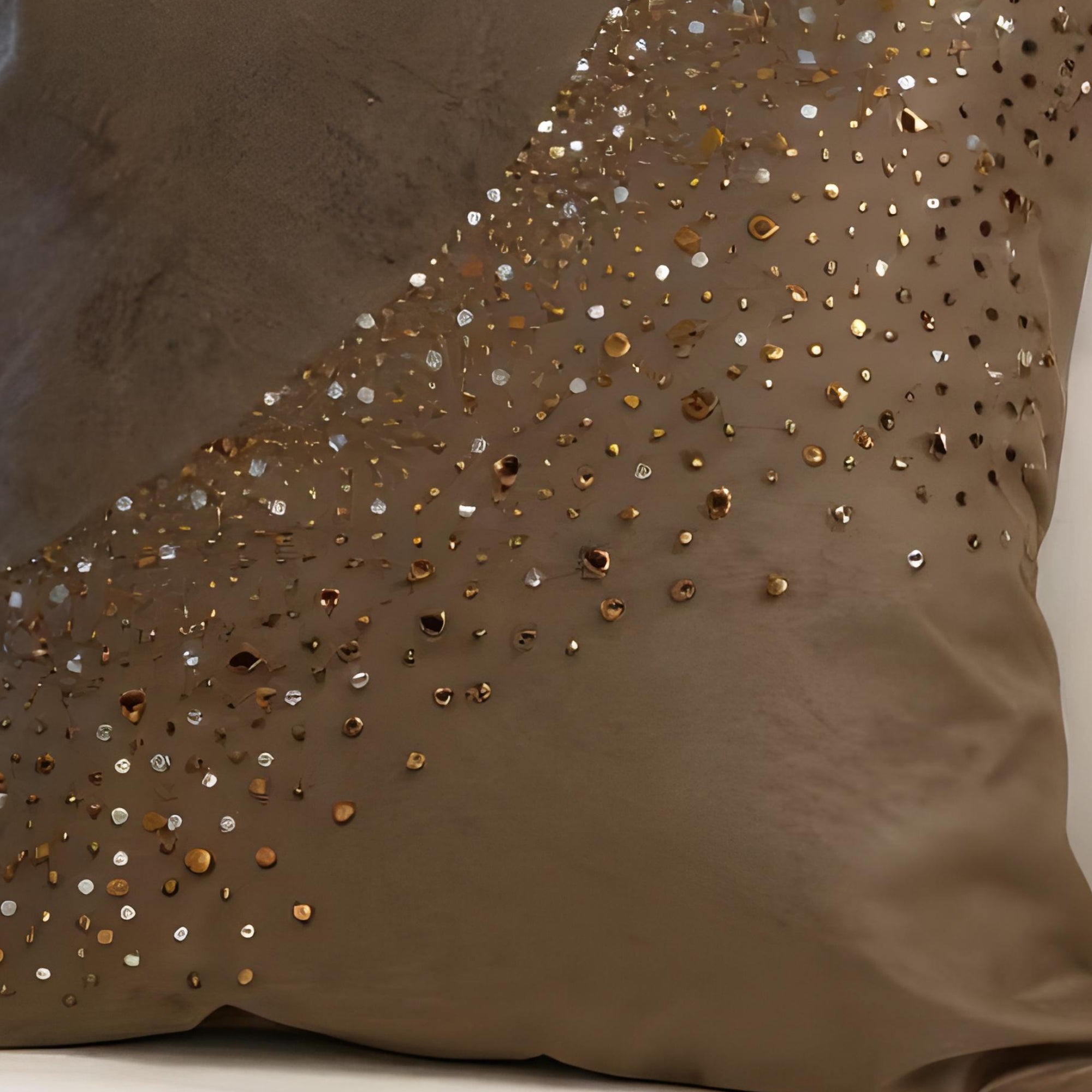 Cream  with Sparkling Stud Detailing cushion cover .