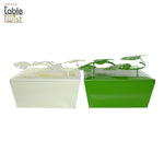 Cuboid Metal Storage Box with Leaf Lid