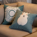 Cute Rabbit  Floral Cushion Covers.