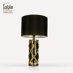 Cylindrical Ceramic Table Lamp in Black