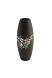 Wooden Vase with Floral Motifs