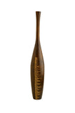 Wooden Vase with Floral Motifs