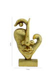 Golden Surrealist Face Sculpture