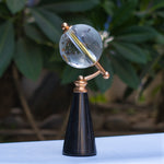 Decorative Crystal Globe with Black Marble Base.