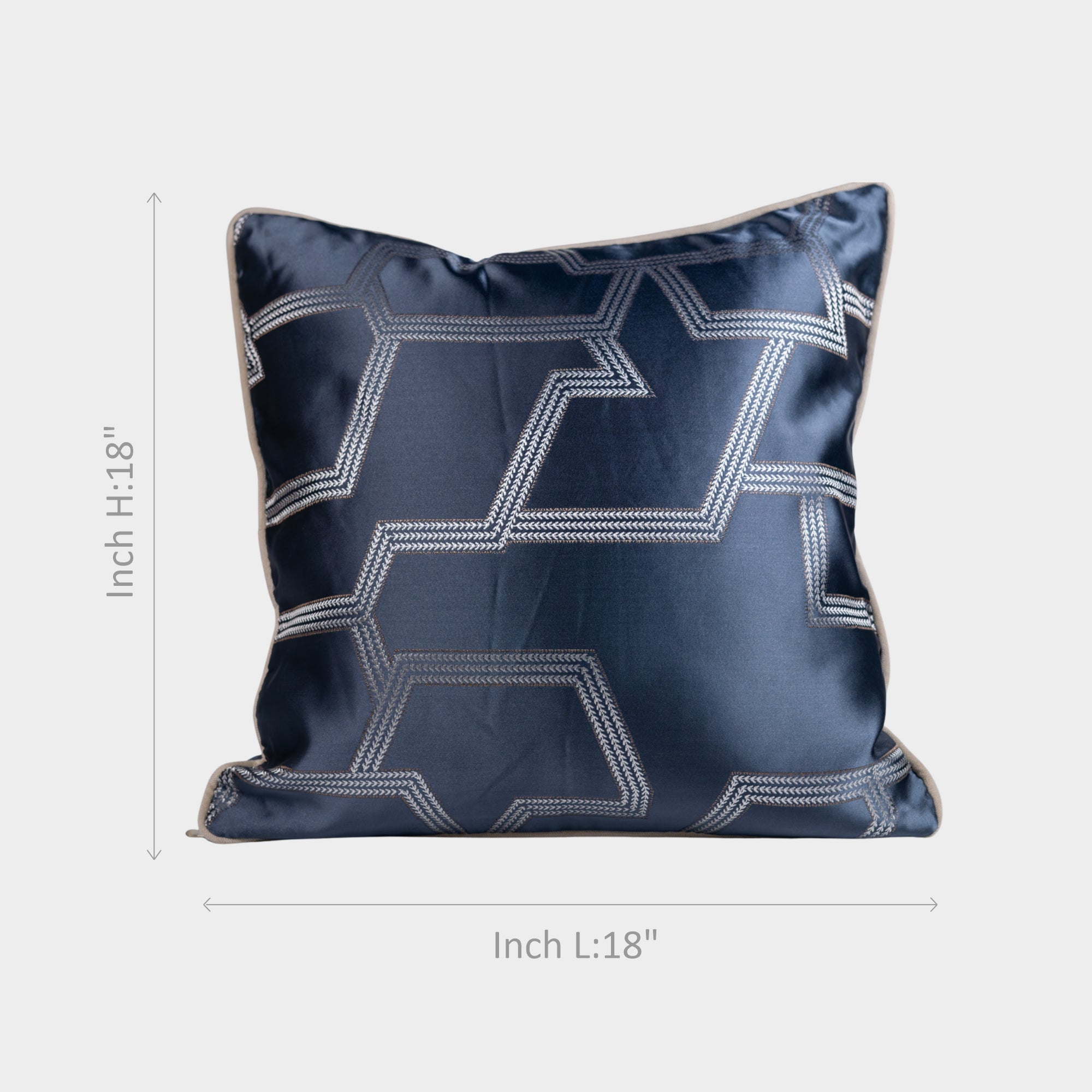 Deep Blue Geometric Decorative Cushion Cover