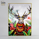 Deer Multicolour Canvas Wildlife Art Print