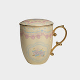 Designer Porcelain Coffee Mug with Elegant Gold Handle..