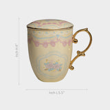 Designer Porcelain Coffee Mug with Elegant Gold Handle.