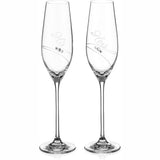 Diamante | Swarovski Crystal Champagne Flutes with “His & Hers” Etched | 210 ml | Set of 2