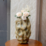 Earthy Textured Abstract Ceramic Vase 