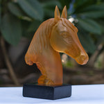 Elegant Amber Horse Head Sculpture