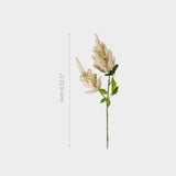 Faux Millet Grass Flower Stick in White 