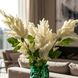 Faux Millet Grass Flower Stick in White 