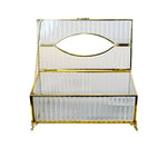 Glass Gold Tissue Box