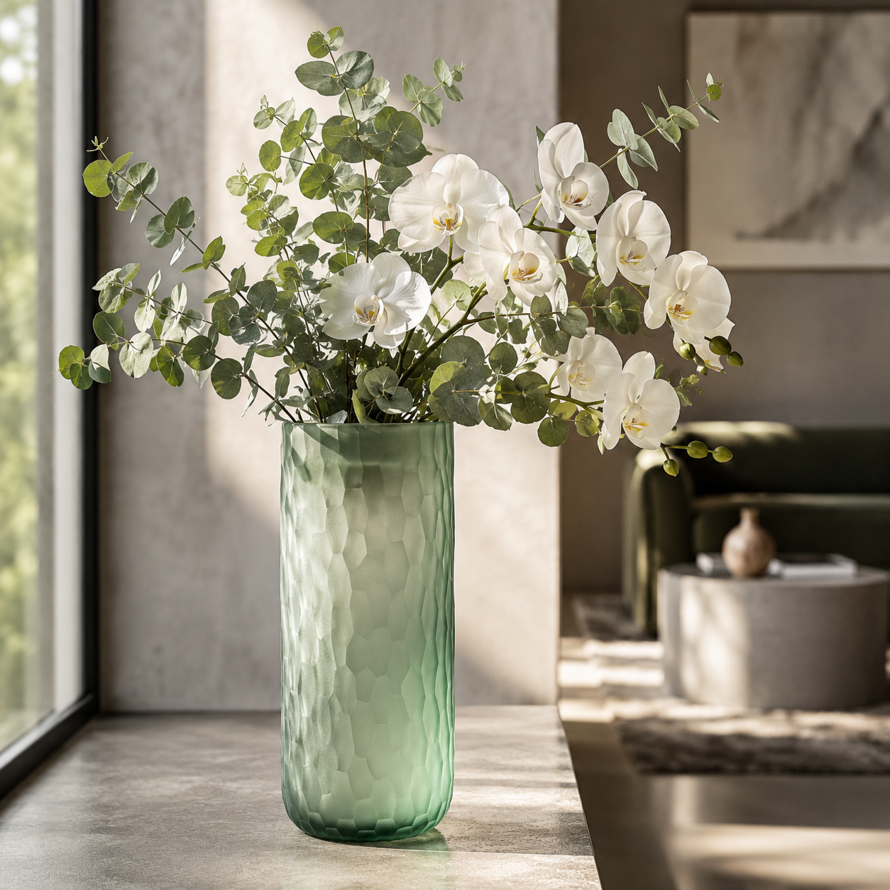 Glass Vase with Textured Finish