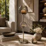 Glass Votive Candle Stand with Metal Base