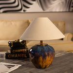 Glazed Ceramic Table Lamp with Galaxy-Inspired Accents